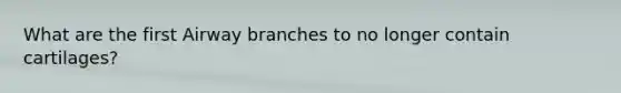 What are the first Airway branches to no longer contain cartilages?