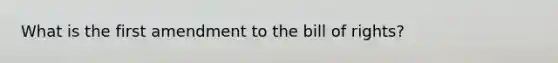 What is the first amendment to the bill of rights?