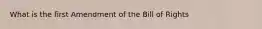 What is the first Amendment of the Bill of Rights