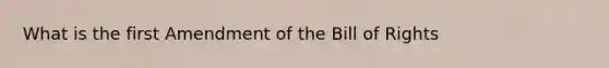 What is the first Amendment of the Bill of Rights