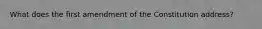 What does the first amendment of the Constitution address?