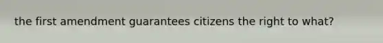 the first amendment guarantees citizens the right to what?