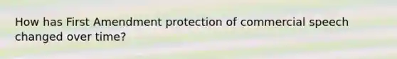 How has First Amendment protection of commercial speech changed over time?