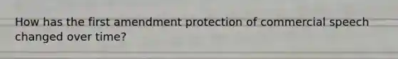 How has the first amendment protection of commercial speech changed over time?
