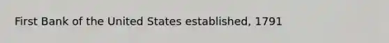 First Bank of the United States established, 1791
