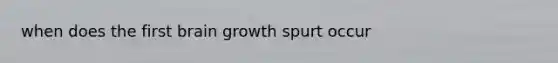 when does the first brain growth spurt occur