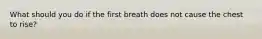 What should you do if the first breath does not cause the chest to rise?