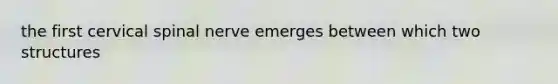 the first cervical spinal nerve emerges between which two structures