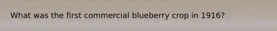 What was the first commercial blueberry crop in 1916?