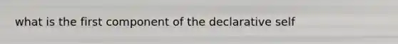 what is the first component of the declarative self