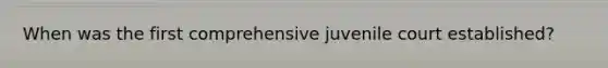 When was the first comprehensive juvenile court established?