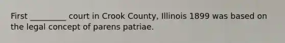 First _________ court in Crook County, Illinois 1899 was based on the legal concept of parens patriae.