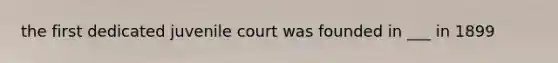 the first dedicated juvenile court was founded in ___ in 1899