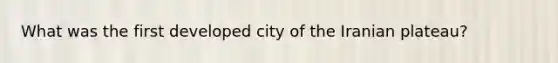 What was the first developed city of the Iranian plateau?