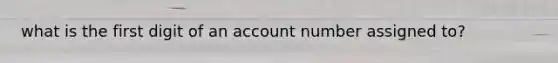 what is the first digit of an account number assigned to?