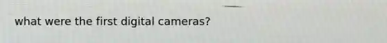 what were the first digital cameras?