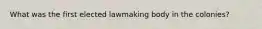 What was the first elected lawmaking body in the colonies?