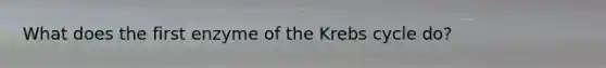 What does the first enzyme of the Krebs cycle do?