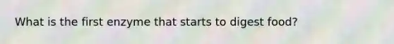 What is the first enzyme that starts to digest food?