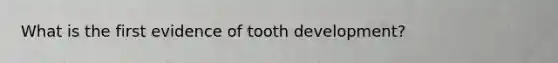 What is the first evidence of tooth development?