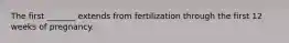 The first _______ extends from fertilization through the first 12 weeks of pregnancy.