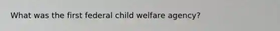 What was the first federal child welfare agency?