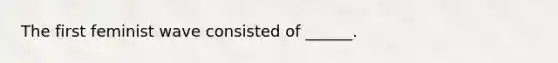 The first feminist wave consisted of ______.