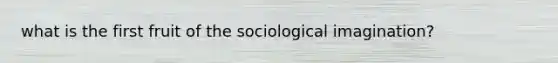 what is the first fruit of the sociological imagination?