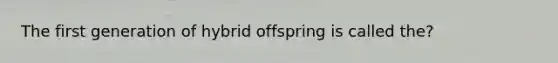 The first generation of hybrid offspring is called the?