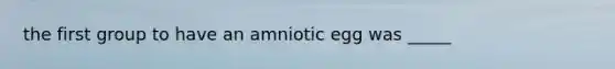 the first group to have an amniotic egg was _____