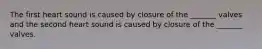 The first heart sound is caused by closure of the _______ valves and the second heart sound is caused by closure of the _______ valves.