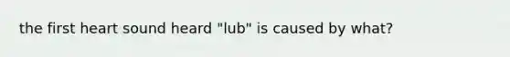 the first heart sound heard "lub" is caused by what?