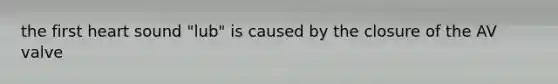 the first heart sound "lub" is caused by the closure of the AV valve