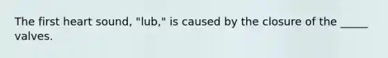 The first heart sound, "lub," is caused by the closure of the _____ valves.