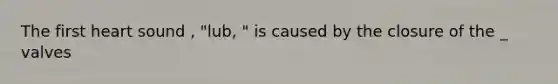 The first heart sound , "lub, " is caused by the closure of the _ valves