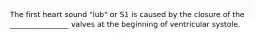 The first heart sound "lub" or S1 is caused by the closure of the ________________ valves at the beginning of ventricular systole.