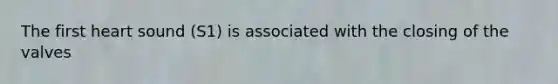 The first heart sound (S1) is associated with the closing of the valves