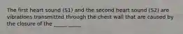 The first heart sound (S1) and the second heart sound (S2) are vibrations transmitted through the chest wall that are caused by the closure of the _____ _____
