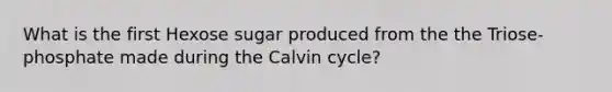 What is the first Hexose sugar produced from the the Triose-phosphate made during the Calvin cycle?