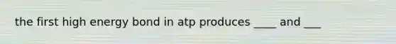 the first high energy bond in atp produces ____ and ___