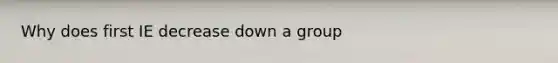 Why does first IE decrease down a group