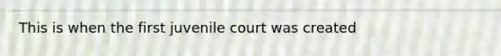 This is when the first juvenile court was created