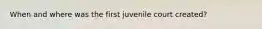 When and where was the first juvenile court created?