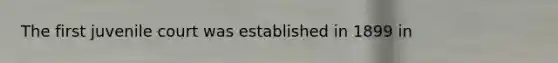 The first juvenile court was established in 1899 in