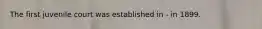 The first juvenile court was established in - in 1899.