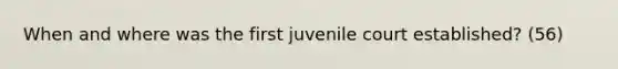 When and where was the first juvenile court established? (56)