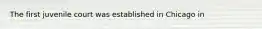 The first juvenile court was established in Chicago in