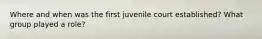 Where and when was the first juvenile court established? What group played a role?