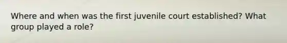 Where and when was the first juvenile court established? What group played a role?