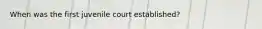 When was the first juvenile court established?